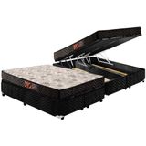 Cama Box Bau Queen Colchao Espuma Paropas D45 Pasquale Base Crc Suede Black 158x198