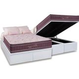 Cama Box Bau Queen Colchao Molas Ensacadas Kappesberg Masterpocket Inverno Verao Base Crc Courano White 158x198