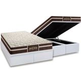 Cama Box Bau Queen Colchao Ortopedico Probel Guarda Costas Extra Firme Base Crc Courano White 158x198