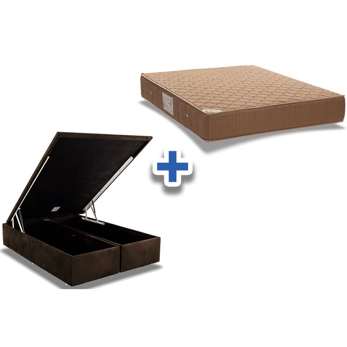 Colchão Ortobom Nanolastic Orthotel+Cama Box Báu Queen 158