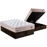 Cama Box Bau King Colchao Molas Plumatex Masterpocket Ensacadas Miami Base Crc Suede Brown 193x203