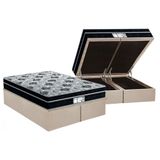 Cama Box Bau Queen Colchao Molas Probel Prolastic Prodormir Born Base Crc Suede Clean 158x198