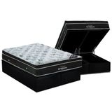 Cama Box Bau King Colchao Molas Ortobom Nanolastic Light Base Crc Courano Black 186x198