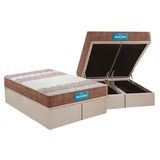 Cama Box Bau Queen Colchao Espuma Probel D33 Ep Guarda Costas Prointense Plus Double Face Base Crc Suede Clean 158x198