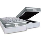 Cama Box Bau Queen Colchao Molas Ensacadas Probel Masterpocket Prodormir Evolution Base Crc Courano White 158x198