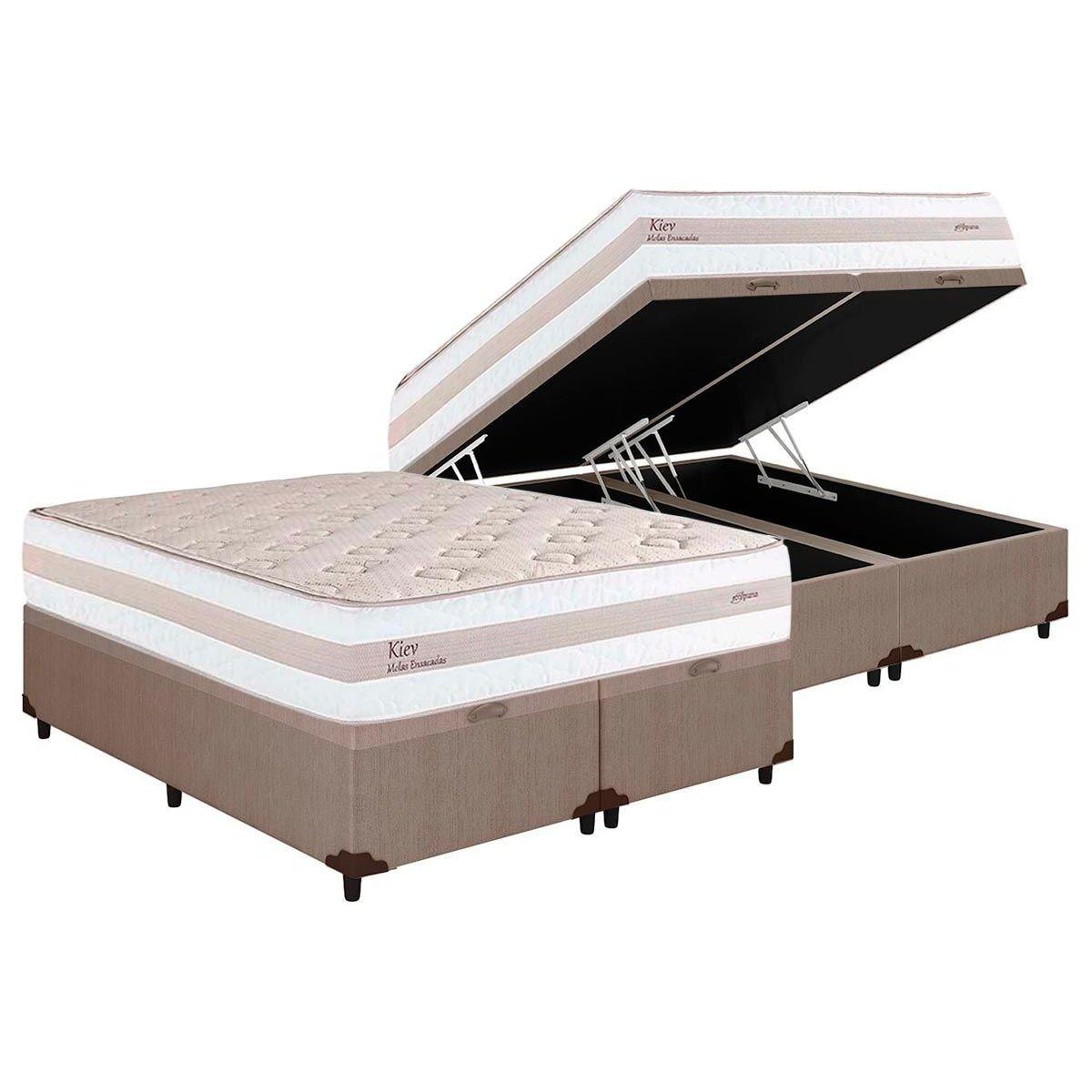 Cama Box Bau King Colchao Molas Herval Masterpocket Ensacadas Kiev Base Crc Courano Clean 193x203