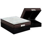 Cama Box Bau Queen Colchao Molas Ensacadas Probel Masterpocket Prodormir Evolution Base Crc Suede Black 158x198