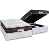 Cama Box Bau Queen Colchao Molas Masterpocket Ensacadas Probel Prodormir Evolution Base Crc Courano White 158x198