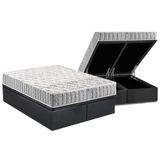 Cama Box Bau Queen Colchao Espuma Anjos D33 Orthosono Base Crc Suede Gray 158x198