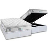 Cama Box Bau King Colchao Molas Plumatex Masterpocket Ensacadas Confortgel Base Crc Courano White 193x203