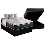 Cama Box Bau Queen Colchao Ortopedico Anjos D28 Ag65 Star Base Crc Suede Black 158x198