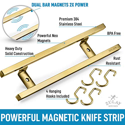 Zulay (12 Polegadas) Suporte De Faca Magnética De Aço Inoxidável Para