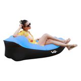 Sofá De Ar Inflável Relaxante Camping Saco De Dormir Azul Vg+