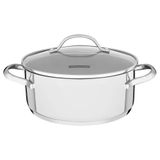 Caçarola Rasa Tramontina Una 16 Cm 1,4 L Em Aço Inox Com Fundo Triplo E Tampa De Vidro 62283160