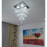 LUSTRE DE CRISTAL PARA QUARTO, HALL, SALA ,BASE DE INOX POLIDO 30X30 CM, COM 30 CM DE ALTURA