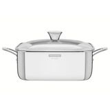 Caçarola Tramontina Grano Quadrada 4 L Aço Inox Suporte P/ Tampa Corpo Triplo E Tampa Vidro 62144220