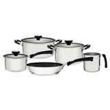 Jogo De Panelas Tramontina Solar Silicone Em Aço Inox Com Fundo Triplo 5 Peças 65120040