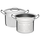 Jogo Cozi-pasta Tramontina Professional 2 Peças 24 Cm Em Aço Inox Fundo Triplo 65620400