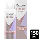 Desodorante Rexona Clinical Antitranspirante Aerossol Extra Dry 150ml