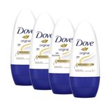 Kit 4 Desodorantes Dove Antitranspirante Roll On Original 50ml