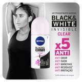 Desodorante Roll On Nívea Invisible Black &amp; White Clear 50ml