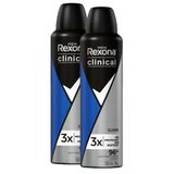 Kit 2 Desodorantes Rexona Clinical Men Antitranspirante Aerossol Clean 150ml