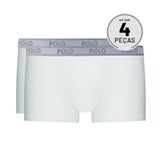 Kit Com 4 Cuecas Boxer Sport Branca - Polo Match