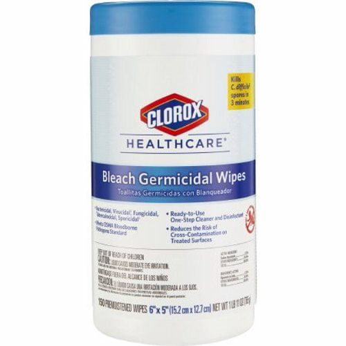 Limpador Desinfetante De Superfície Clorox Healthcare Bleach Germicida Toalhete 150 Contagens Não Estéril 150 Unidades Por Lagasse (pacote C