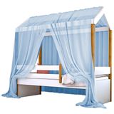 Cama Montessoriana Exclusiv Solteiro com Voal Azul