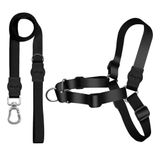 Kit Guia Premium + Peitoral Antipuxão Dog Trip Brasil Classic Black Para Cães - Tam. Pp