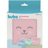 Kit 3 Potinhos De Alimentação Gummy Rosa Menina Buba 12603