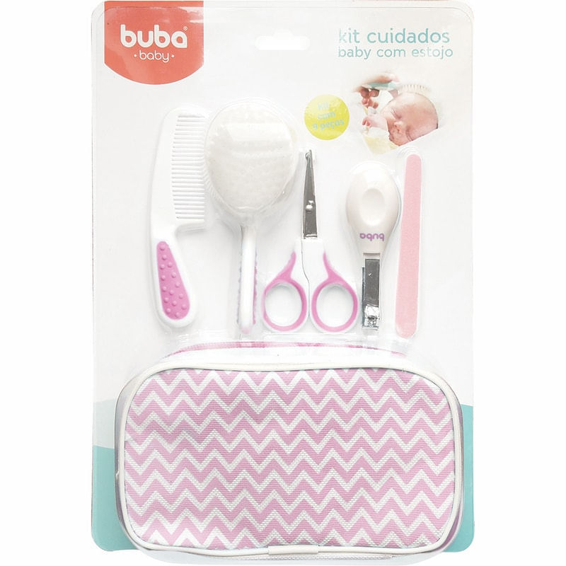 Kit cuidados baby com estojo rosa