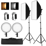 Kit De Iluminação Led Soleste Sl027 Studio Light Bi-color 60w Softbox 50x70cm + Tripés 1.9m (bivolt)