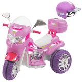 Moto Elétrica Infantil Sprint Turbo Biemme Rosa Pink 12V com Capacete Grátis