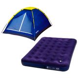 Kit Camping Barraca Iglu 3 Pessoas + Colchão Casal Inflável Mor Life