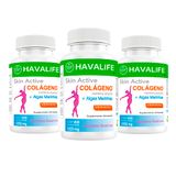 Colágeno Hidrolisado Havalife Com Algas 1200mg 60 Tabletes Kit Com 3