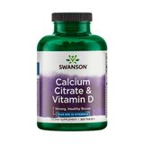 Citrato De Cálcio E Vitamina D Swanson 250 Tabletes