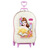 Mochila De Rodinhas 3d Princesa Bela Maxtoy Rosa