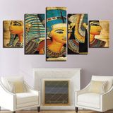 Quadros Decorativos Sala 5 Peças Faraó Do Antigo Egito