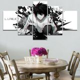 Quadros Decorativos 5 Peças Anime Death Note Filmes