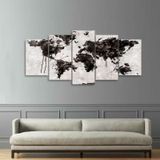 Quadro decorativo Mapa Mundi Animais Abstrato Mosaico 125x60