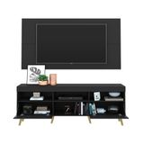 Rack com Painel TV até 65' Espelho e Pés Retrô Multimóveis