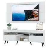 Rack com Painel Tv até 65' Pés Retrô 2 Portas Multimóveis