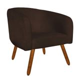 Poltrona Stella Suede Marrom Pés Palito Castanho Drossi