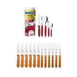 KIT - Jogo De Churrasco Inox 12 Peças Dynamic + 1 Faqueiro Vermelho 30pç - Tramontina