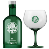 Kit Gin Bë Palmeiras Garrafa Verde 750 Ml Com Taça