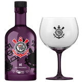 Kit Gin Bë Corinthians Garrafa Roxa 750 Ml Com Taça