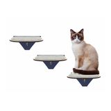Kit Degraus Hello Pet Mdf Azul Com 3 Peças Para Gatos