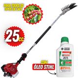 Derriçadeira Kawashima Profissional Para Cafeicultura Com Haste 150cm Mãozinha Dupla Pro 2 E Acompanha 01 Óleo Castrol Stihl Lubrificante 2t De Motor
