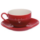 Jogo 6 Xícaras De Chá Café Vermelha Coração Hauskraft 160ml